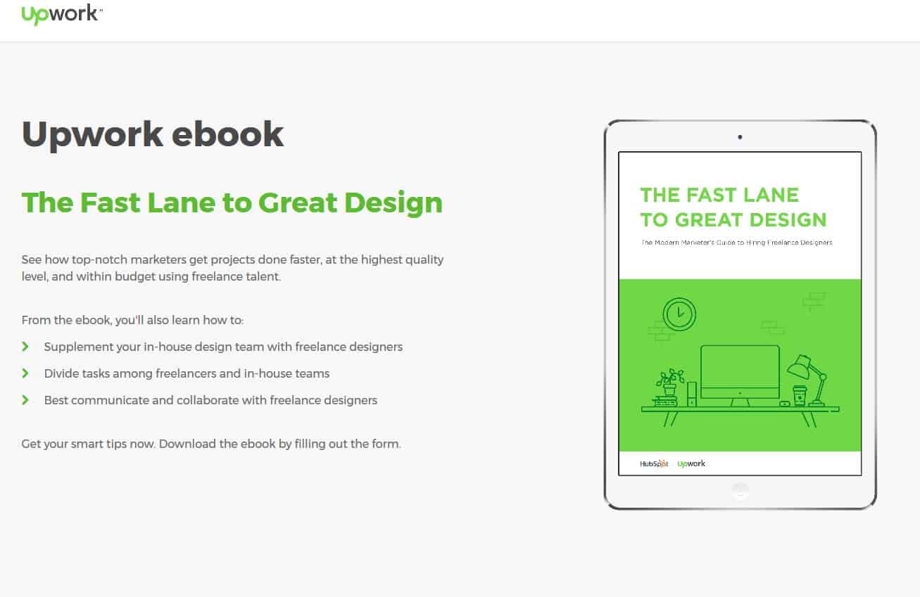Upwork ebook The Fast Lane to Great Design