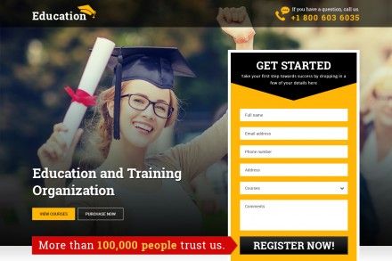 Training Center Education Organization Landing Page