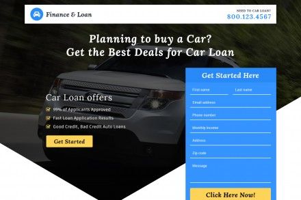 Instant Car Loan Landing Page Template