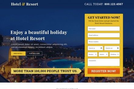 Beautiful Hotel Resort Landing Page Template