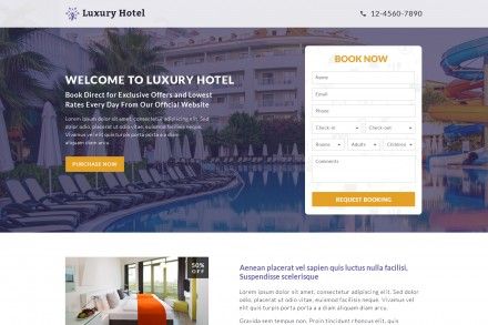 Responsive Luxury Hotel Landing Page Designs