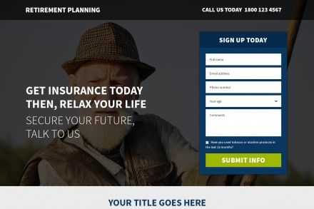 Retirement Pension Plan Landing Page Template