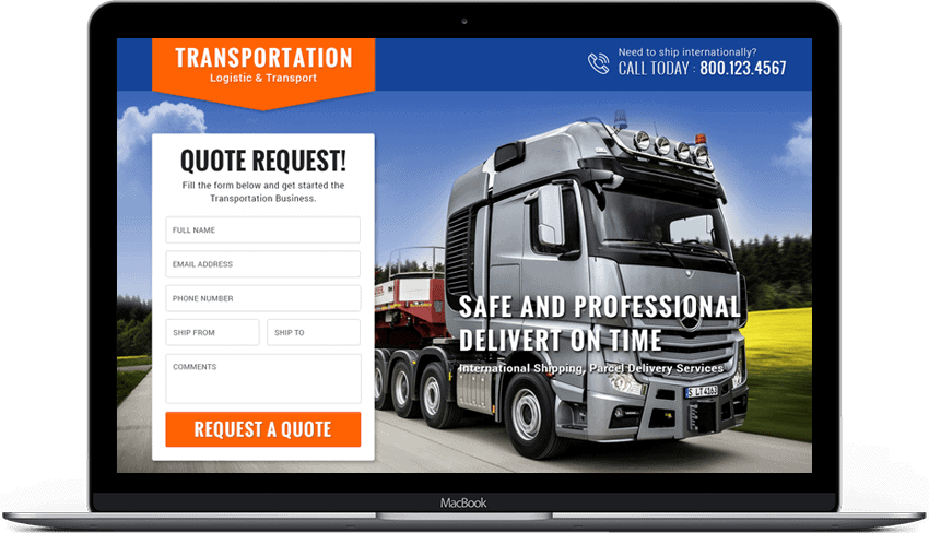 Logistic Transport Lead Generation Landing Page 