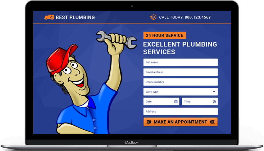 Plumbing Services Lead Generation Landing Page Designs 