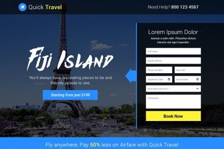 Adventure Travel Tourism Landing Page Template