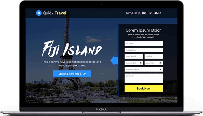 Adventure Travel Tourism Landing Page Template 