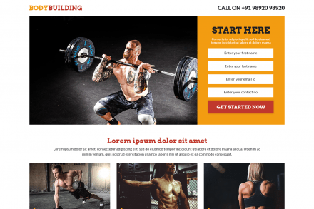 Body Building Landing Page Template