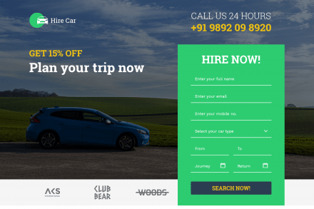 Car Booking Landing Page Design