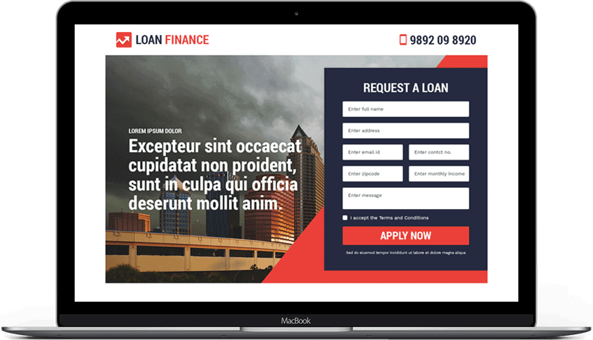 Responsive Finance Loan Landing Page Design 