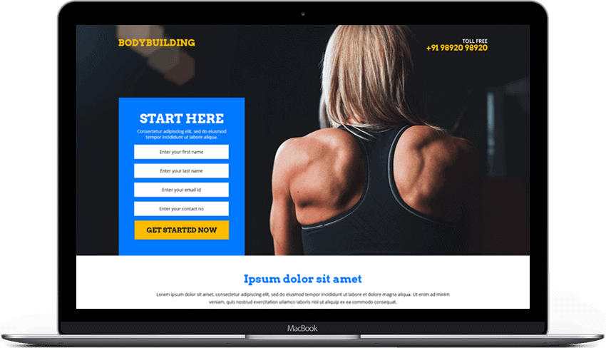 Responsive Body Building and Fitness Landing Page Theme 