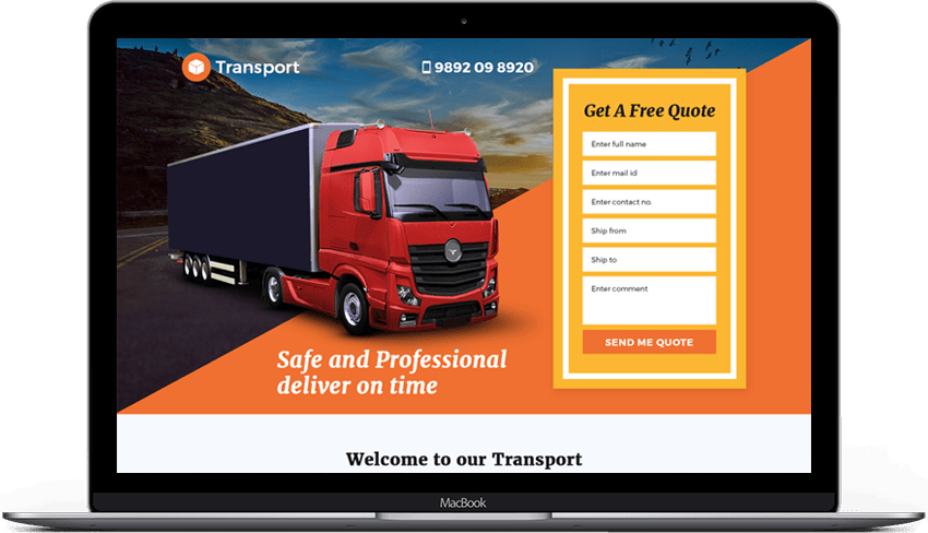 Best Transport Logistic Services Landing Page Design 