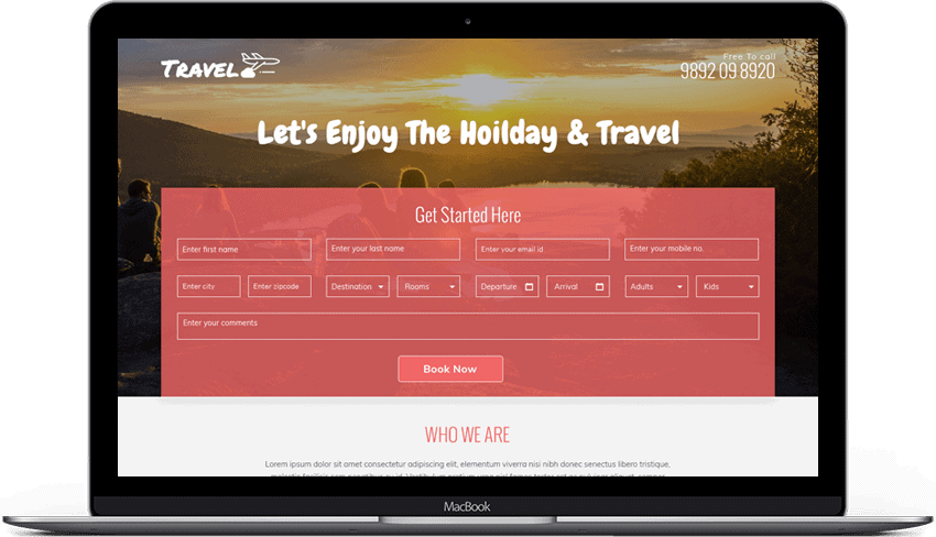 Travel Agency Responsive Landing Page Template 
